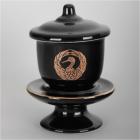 陶器水入　黒紋付[7-54-08]