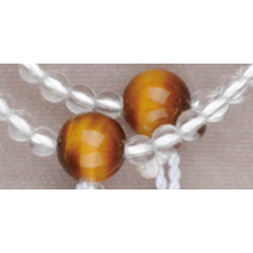 天然水晶虎目石仕立(てんねんすいしょうとらめいししたて) 正絹房[7-65-04]