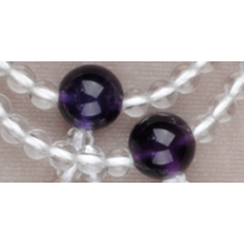 天然水晶紫水晶仕立(てんねんすいしょうむらさきすいしょうしたて) 正絹房[7-65-06]