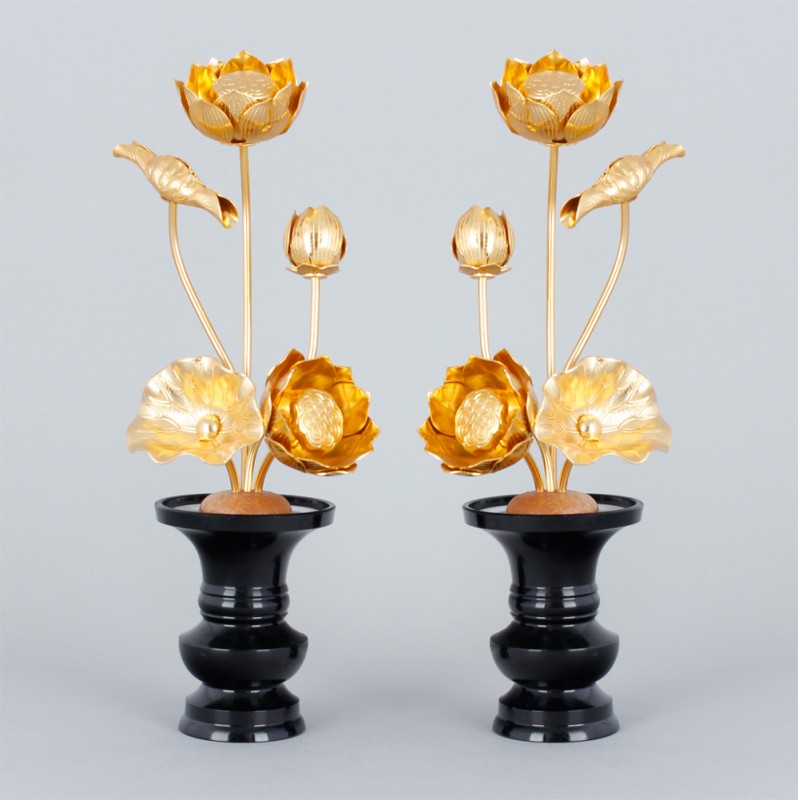 アルミ常花4寸5本立(一対)[7-49-01]