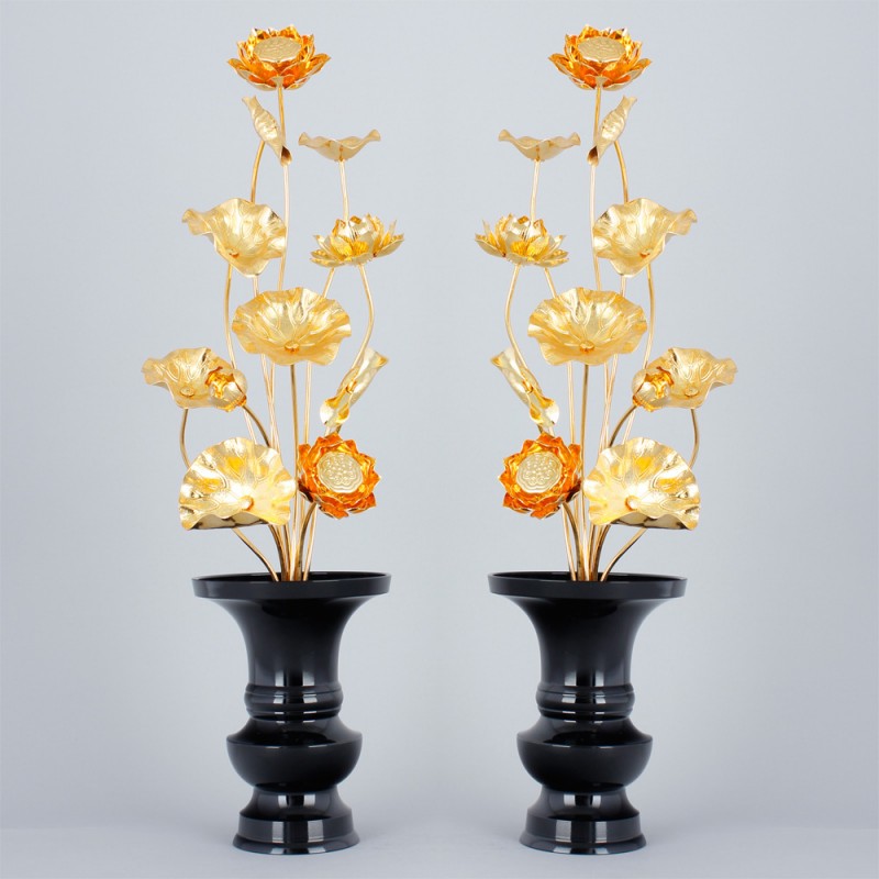 真鍮常花1尺11本立(一対)[7-49-02]