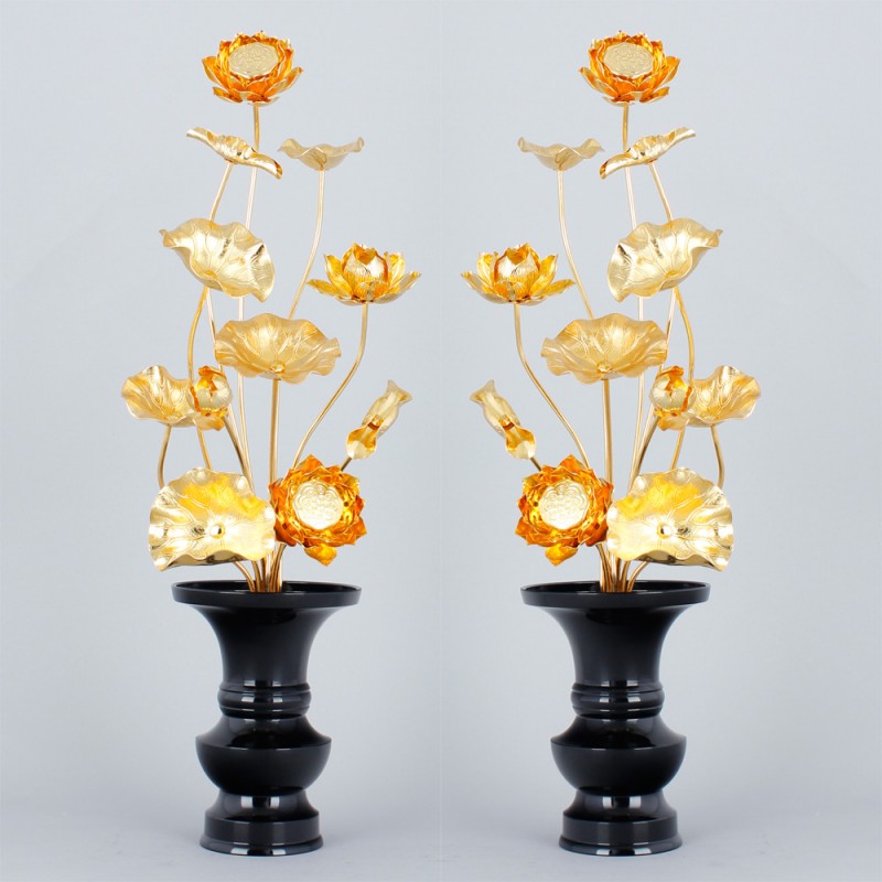 真鍮常花9寸11本立(一対)[7-49-02]