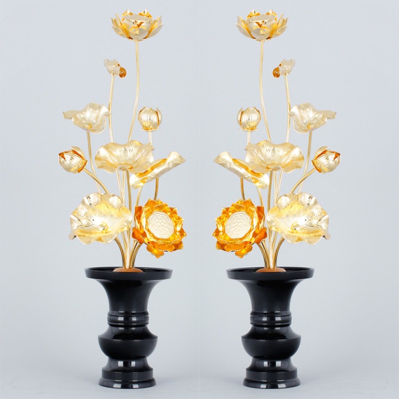 真鍮常花7寸9本立(一対)[7-49-02]