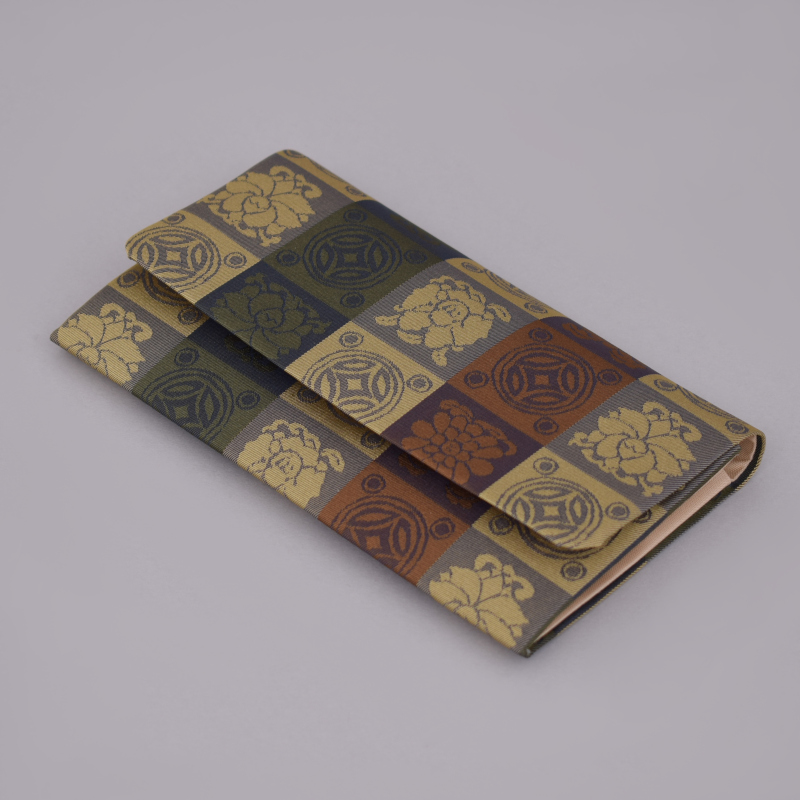 念珠入　吉祥緞子　鉄紺[7-57-25]