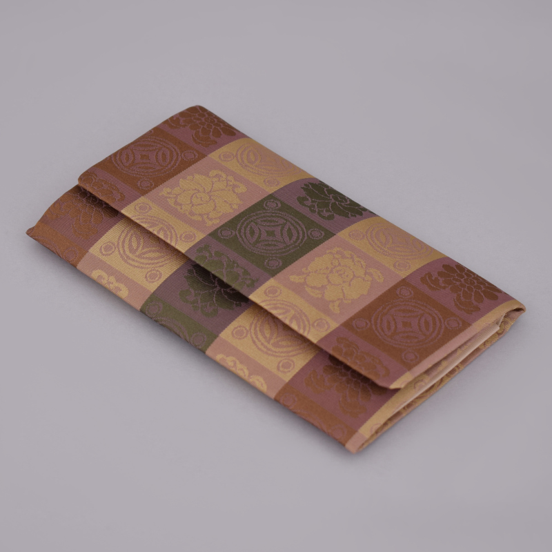 念珠入　吉祥緞子　藤[7-57-25]