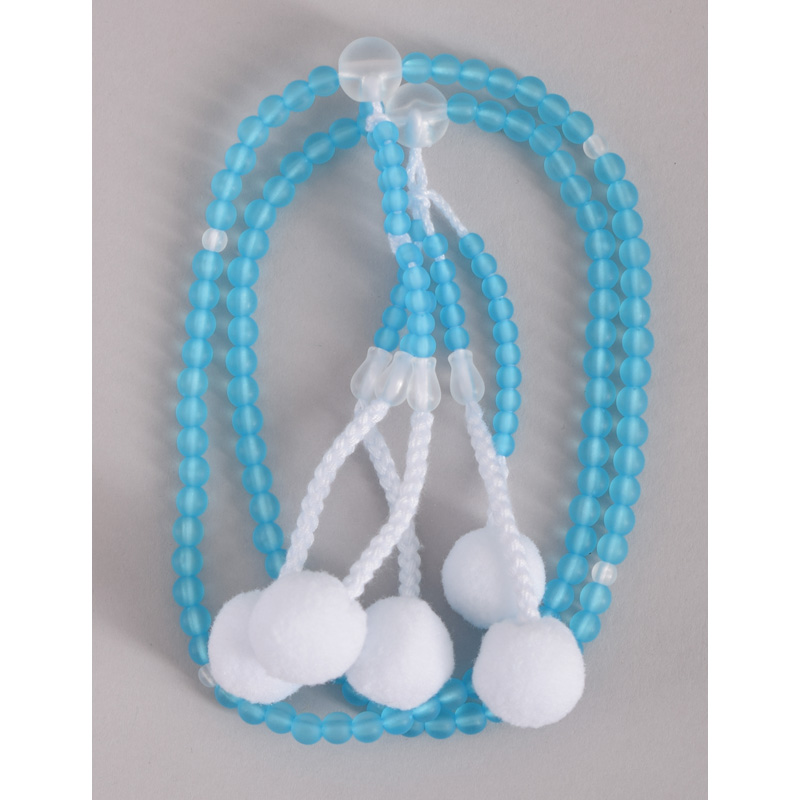 プラスチック念珠　8寸　フロストブルー