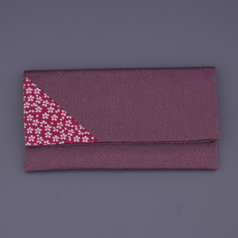 ちりめん桜小紋念珠入　フジ