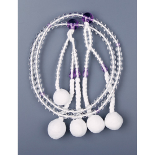 プラスチック念珠 8寸　水晶・紫水晶