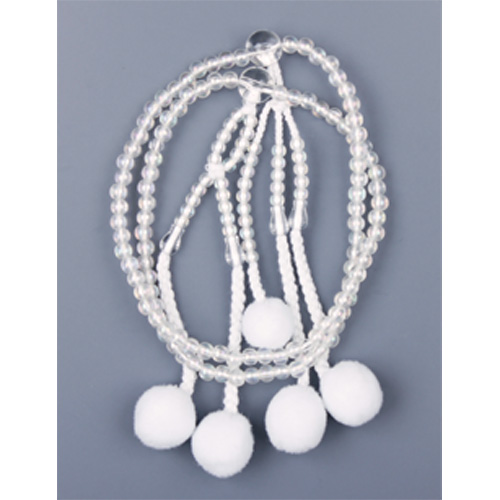プラスチック念珠8寸　オパールホワイト　ウール房
