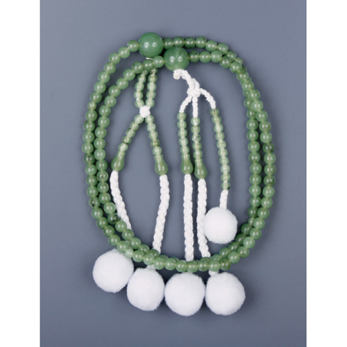 プラスチック念珠(8寸/1尺)　雲翡翠
