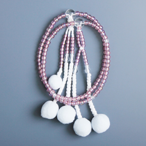 プラスチック念珠　8寸　オパールロゼ