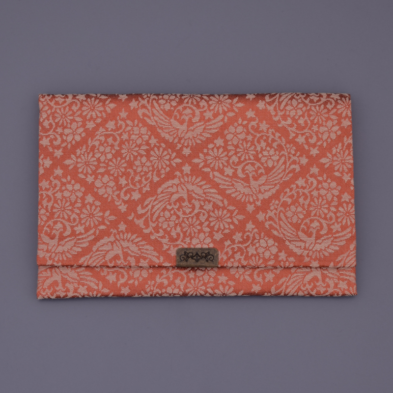 念珠入　古渡緞子(4)　菱鳳凰・朱