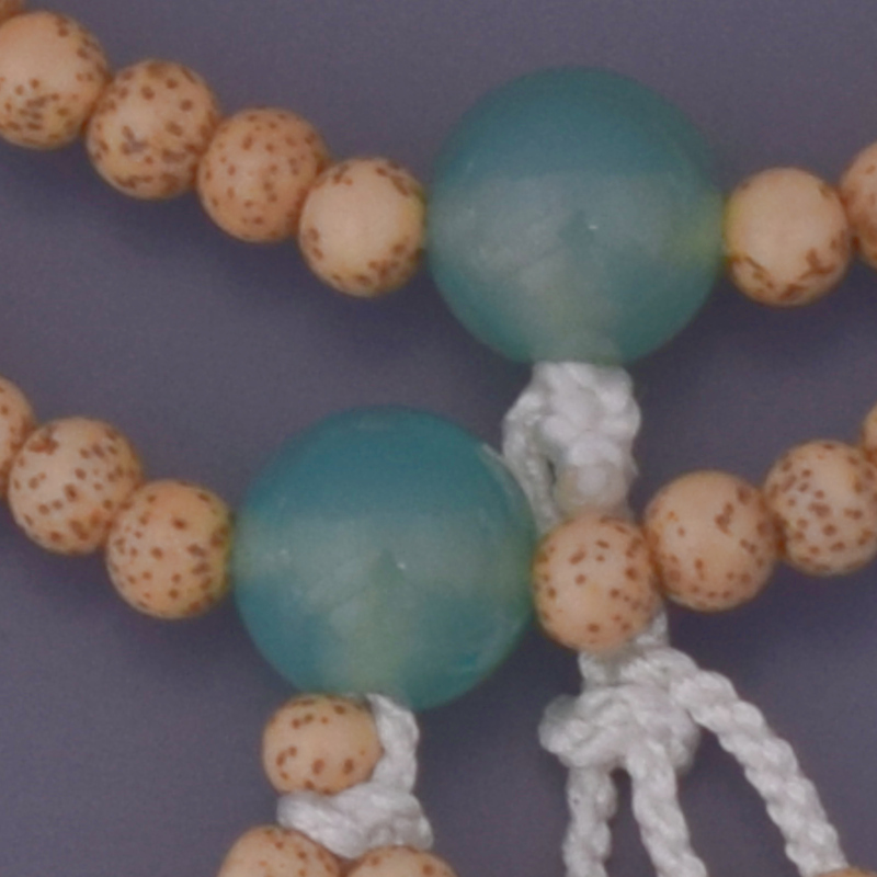 星月菩提珠青瑪瑙仕立(せいげつぼだいじゅあおめのう)　正絹房　(ライトブルー)