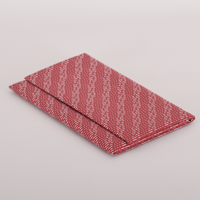 念珠入　刺し子　赤