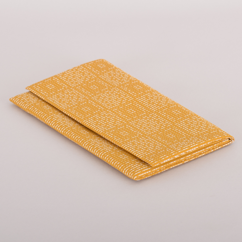 念珠入　刺し子　黄