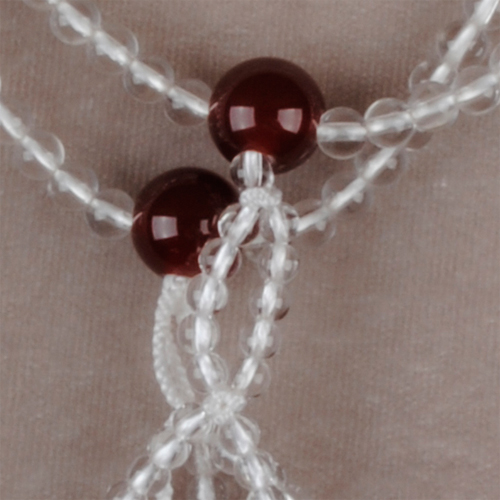 天然水晶瑪瑙仕立(てんねんすいしょうめのうしたて) 正絹房[7-65-02]