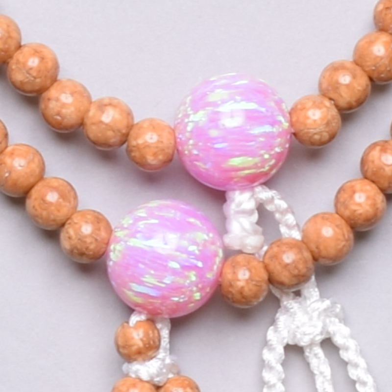 天竺菩提珠京都オパール仕立(てんじくぼだいじゅ)　<ニジイロ>　正絹房[7-64-24]