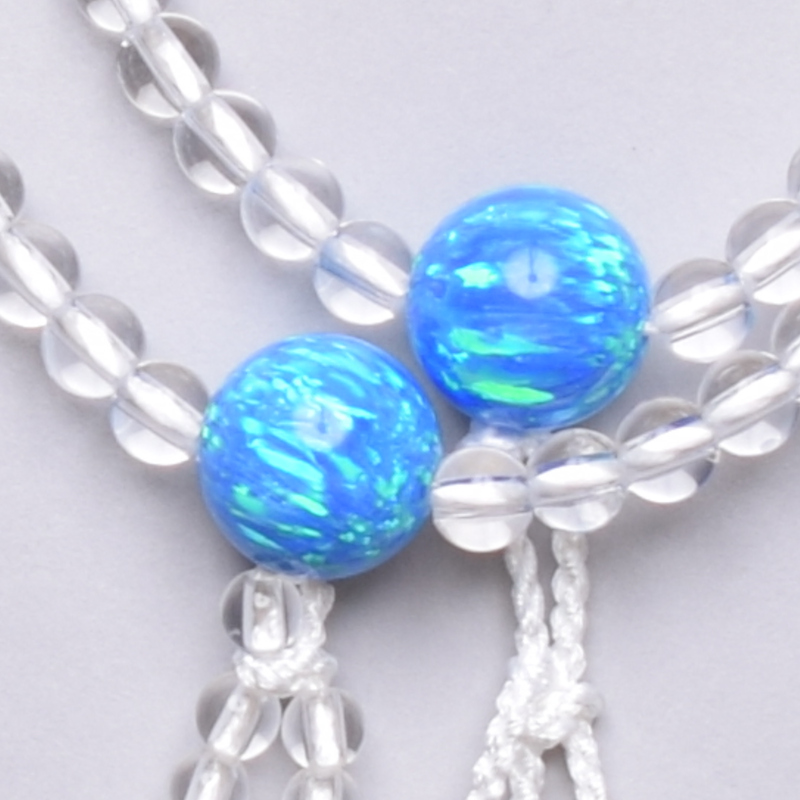 水晶京都オパール仕立　<ツユクサ> 正絹房[7-65-10]