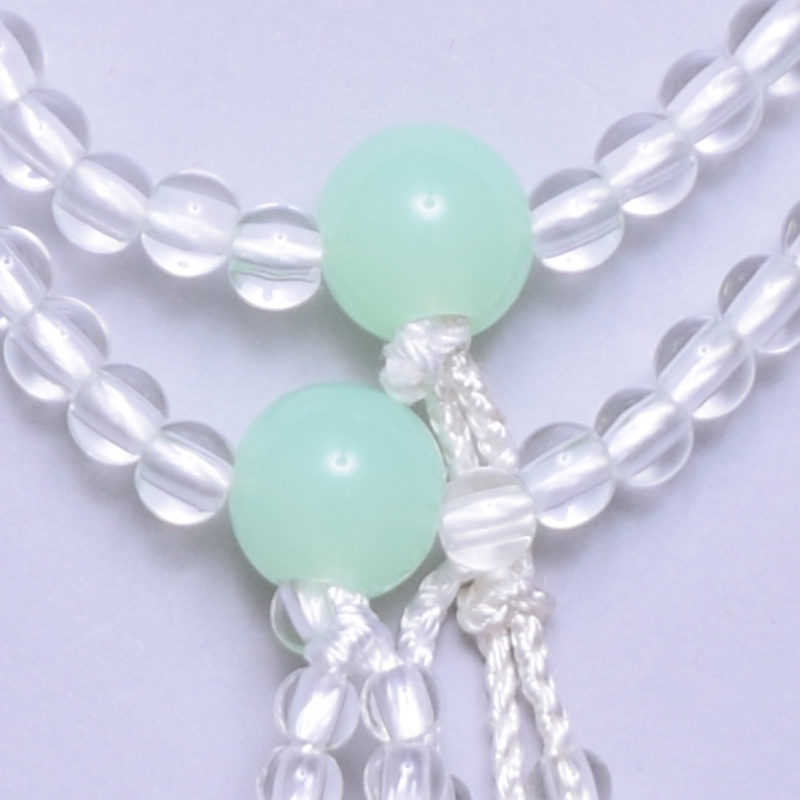 プラスチック念珠　8寸　水晶ヒスイ　組房