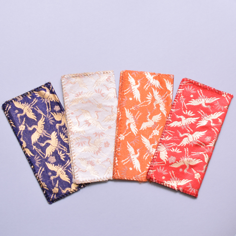 経本カバー　アコーディオン小　鶴　(蛇腹タイプ)