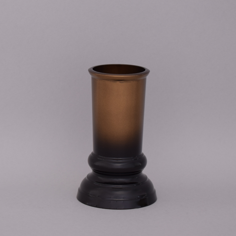 銅器線香差し　琥珀ぼかし